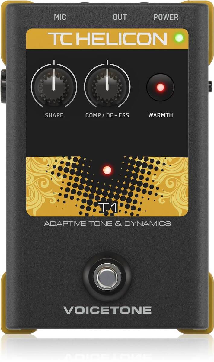 TC Helicon Voicetone T1 Adaptive Tone & Dynamics Vocal Effects Pedal