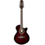Ashton SL29/12CEQ 12 String Acoustic Electric Guitar in Wine Red Sunburst Finish