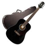 Ashton D20 Acoustic Guitar in Black plus Hard Case Package