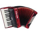Hohner Bravo II 48 Bass Accordion in Red Pearl