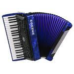 Hohner Bravo III 120 Bass Chromatic Accordion in Blue Pearl with Gig Bag and Straps