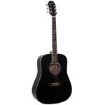 Aria AW-15 Left Handed Dreadnought Acoustic Guitar in Black
