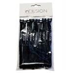 inDESIGN 10 Pack Reusable Hook and Look Cable Ties 300 mm Long - Black
