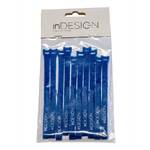 inDESIGN 10 Pack Reusable Hook and Look Cable Ties 200 mm Long - Blue