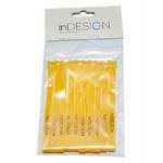 inDESIGN 10 Pack Reusable Hook and Look Cable Ties 200 mm Long - Yellow