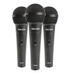 Eikon Pack of 3 DM800 Dynamic Vocal Microphones with Carry Case