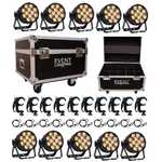 Event Lighting PAR12X12 RGBWAU Pack - 10 Units in Road Case with Rigging