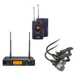 JTS 8012DB Dual Wireless Microphone System with 2 Transmitters and 2 Lapel Microphones