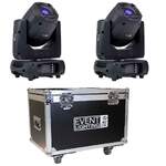Event Lighting 2 x LM180 LED Moving Head Spot Package with Flight Case