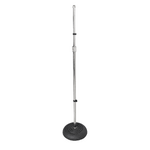 XTreme MA367 Heavy Duty Straight Microphone Stand - Chrome with Round Base