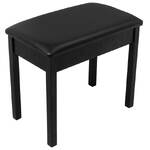 On Stage KB8902B Solid Wood Piano Bench with Flip Top - Black Vinyl