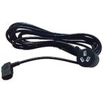 Maximum Cables 10 Metre Black Right Angle IEC Power Lead with Piggy Back Plug